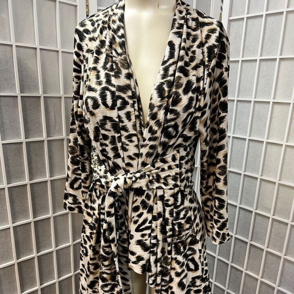 Attitudes,Woman,Spring Jacket Cover,Animal Print,Sz M,Midi,knotted,Made in USA.! - Picture 3 of 13